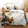 Kawaii Decor Modern Gold Vein Abstract Pattern Three Piece Bedding Set Luxury Comforter Set with Queen King Including Animea