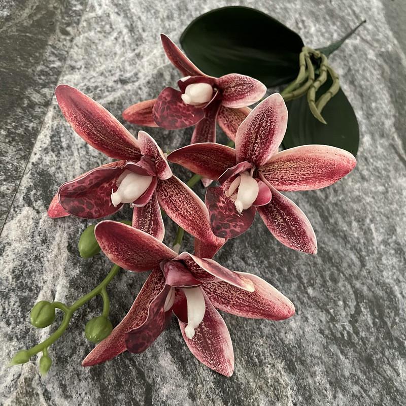 Eva Small 4head East Asian Orchid 3d Faux Flower For Wedding Home Decor And Photography Props