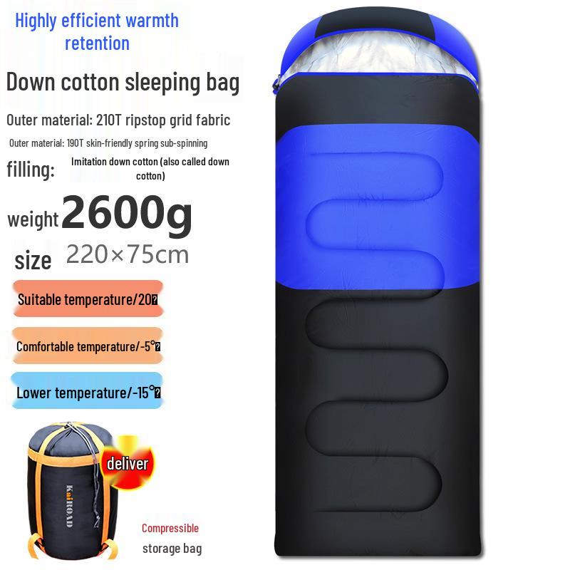 White Duck Down Zero Degree Sleeping Bag for Winter, Outdoor, and Indoor Use