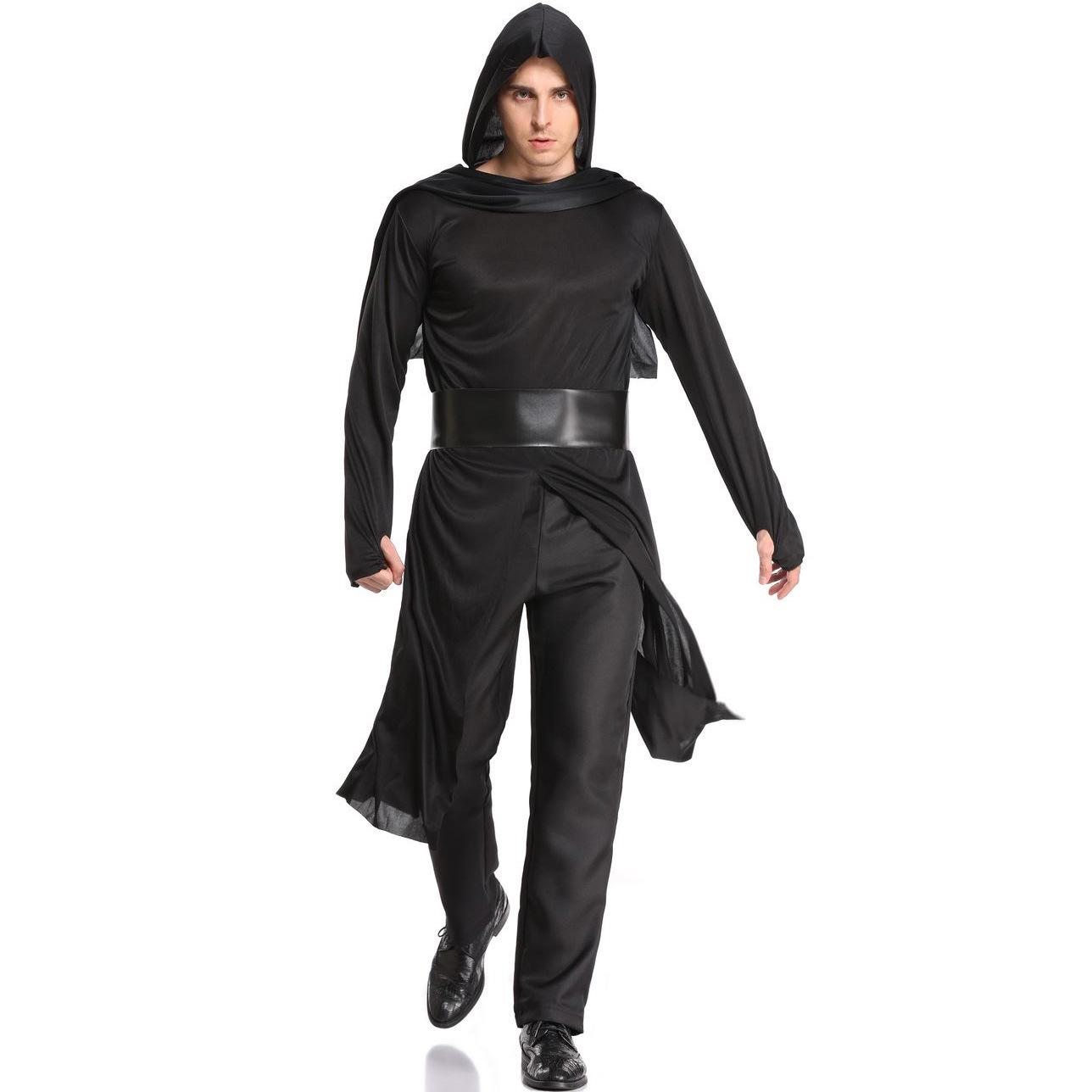 

Мужской костюм ниндзя, косплей, костюм на хеллоуин, косплей, костюм воина, костюм самурая, костюм жнеца one size fits all чёрный