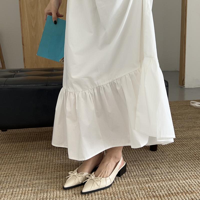 Summer Fashion Butterfly-knot Pointed Toe Women Sandals Casaul Low Heel Slingbacks Ladies Casual Dress Street Style Shoes