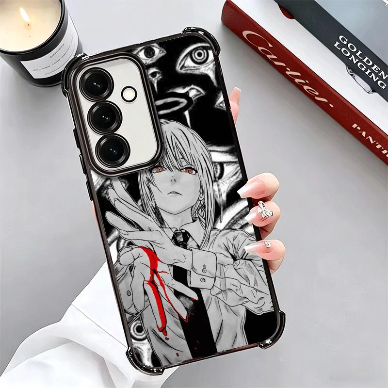 Anime Character Makima CSM Plating Phone Case For Samsung A17 A07 A37 A57 A16 A56 A15 A55 A14 A54 A13 A53 A26 A36 A25 A35 A24 A3