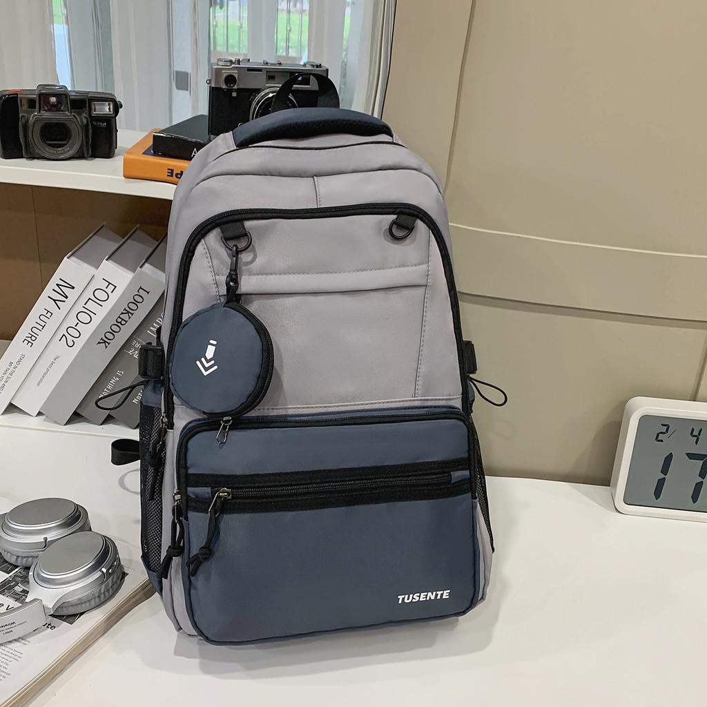 Schoolbag trendy cool versatile large capacity men's junior high school high school student schoolbag grades 1-1 outdoor travel backpack women