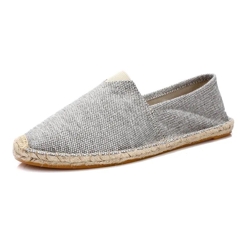 Pánské espadrilky, pánské patchworkové nazouvací letní boty, pánské mokasíny, prodyšné plátěné pánské boty, jutové zabalené dámské boty, unisex boty