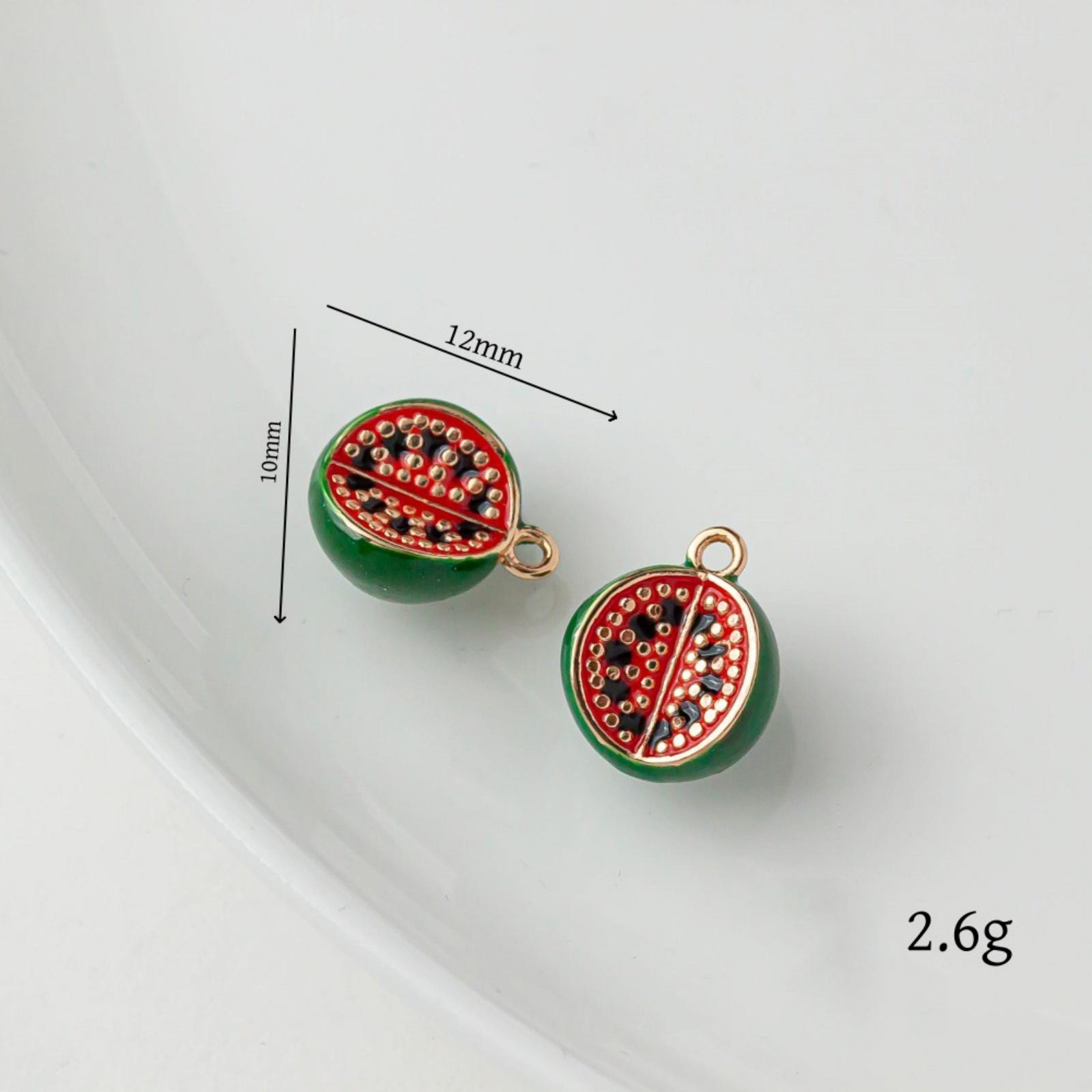 

2 PCs Brass Charms 18K Gold Plated Fruit Enamel Pomegranate Peach Strawberry Apple Pendants For DIY Necklace Jewelry Making