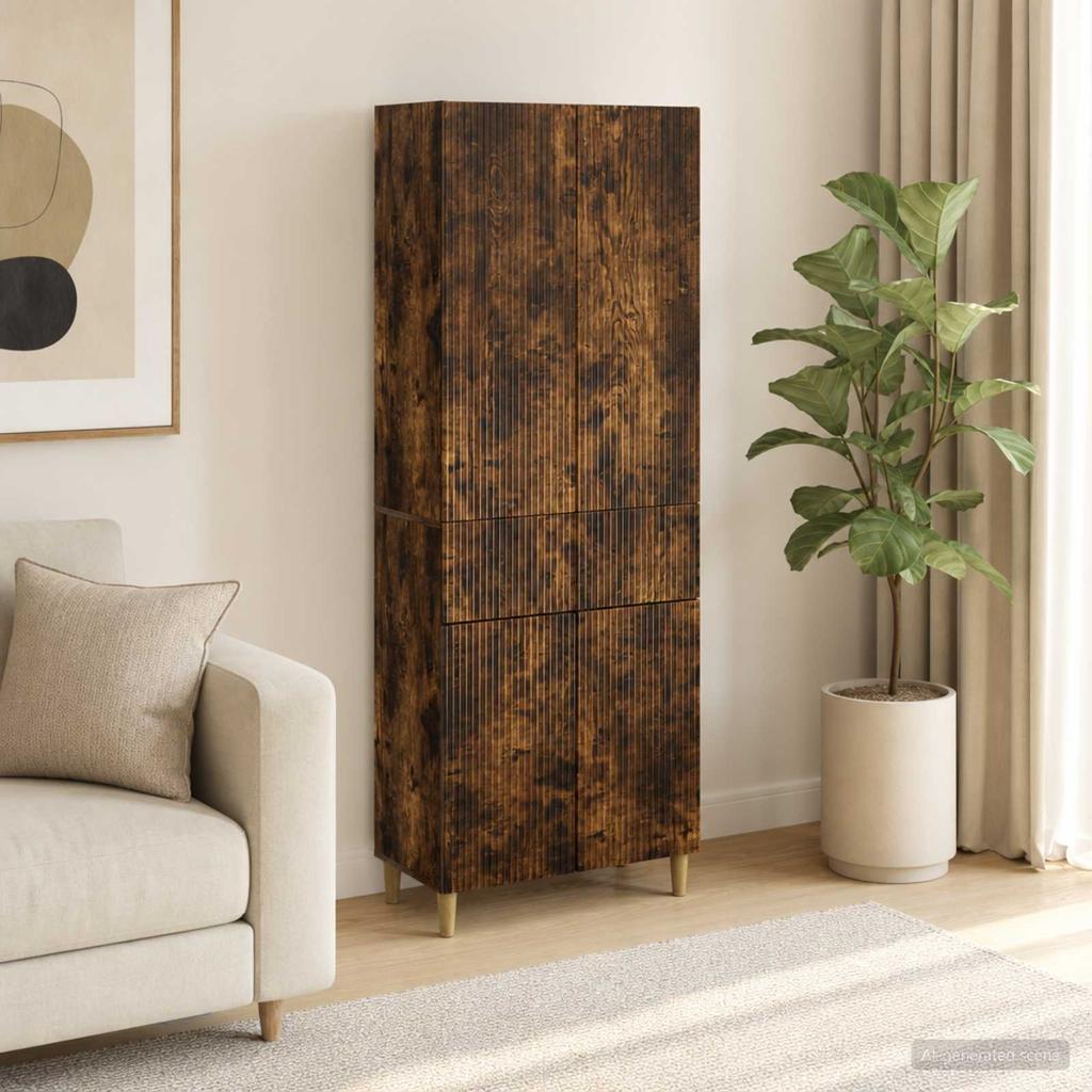 Cabinet Set 2 pcs Smoked Oak Wood Material