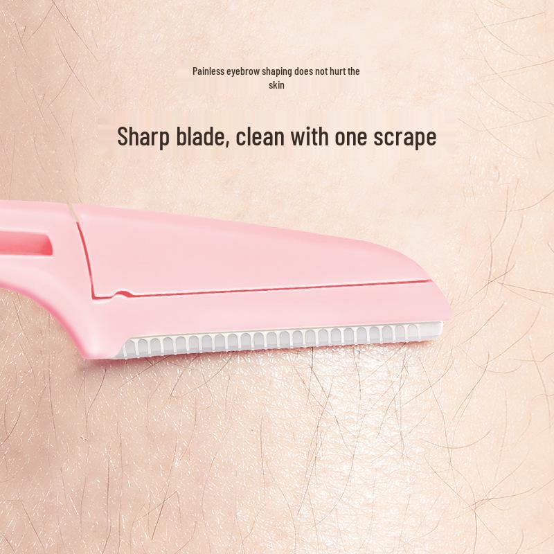 Folding Safety Eyebrow Trimmer Set with Stainless Steel Blades and Protective Net