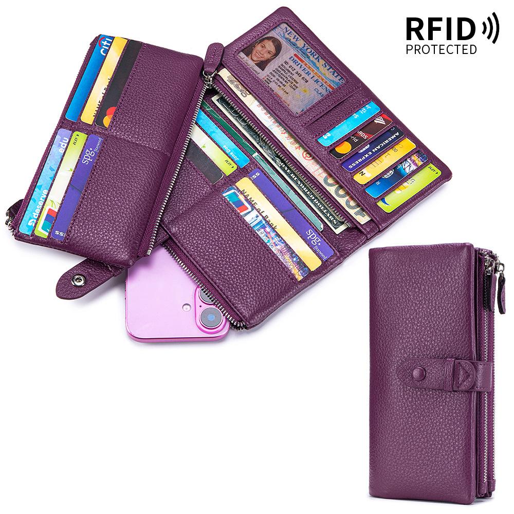 Long Clutch Bag, Soft Leather, Multi-function Wallet, Large-capacity Mobile Phone Bag, Multi-card Position, Removable Card Bag.