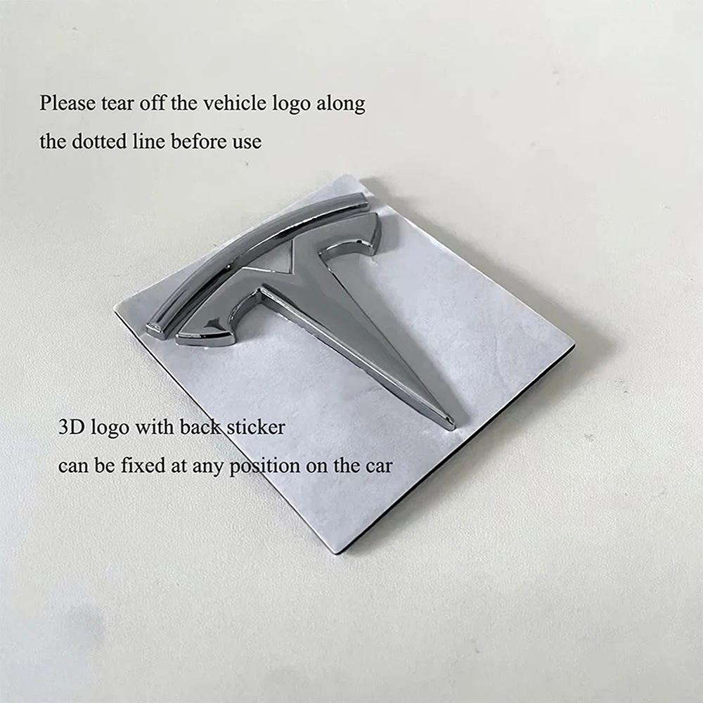 Adesivo Emblema Metallo Premium 3D per Logo Auto Tesla Decalcomania Decorazione Carrozzeria Parafango Bagagliaio per Tutti i Modelli Tesla