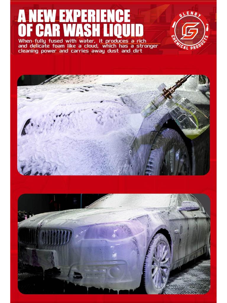 PA Car Wash Liquid: No-Wipe Pre-Wash Softener & Mud-Dissolving Water Wax