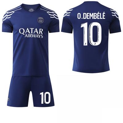 2024-25 Nueva Camiseta de Tercera Equipación Azul Zafiro del PSG #7 Mbappé #10 Dembélé #30 Messi Camisetas de Fútbol