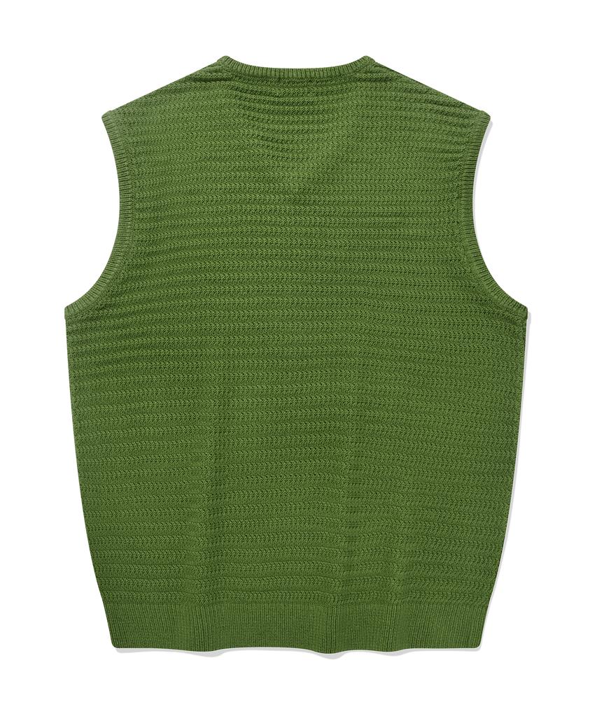 COVERNAT V-Neck Knit Vest Green