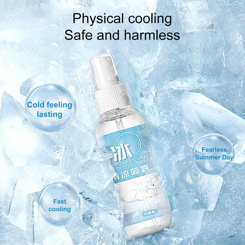 Spray Refrescante Portátil de 100ml Niebla Fina Spray Refrescante Corporal Verano Exterior Asientos de Coche Spray de Enfriamiento Rápido