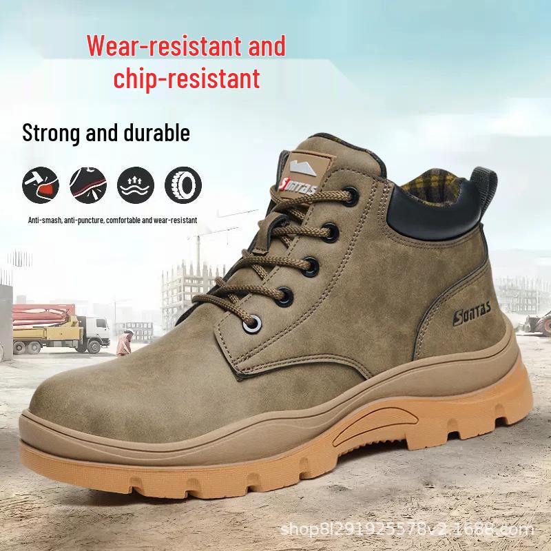 Men's Steel Toe Cap Breathable Work Safety Shoes - Anti-Smash, Anti-Puncture, Insulated for Construction Sites