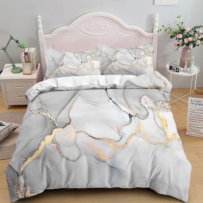 Luxury Black Marble Bedding Set 3D Duvet Cover Set Single Double Twin Full Size Teens Adults Bedclothes Soft Polyester Bed Linen