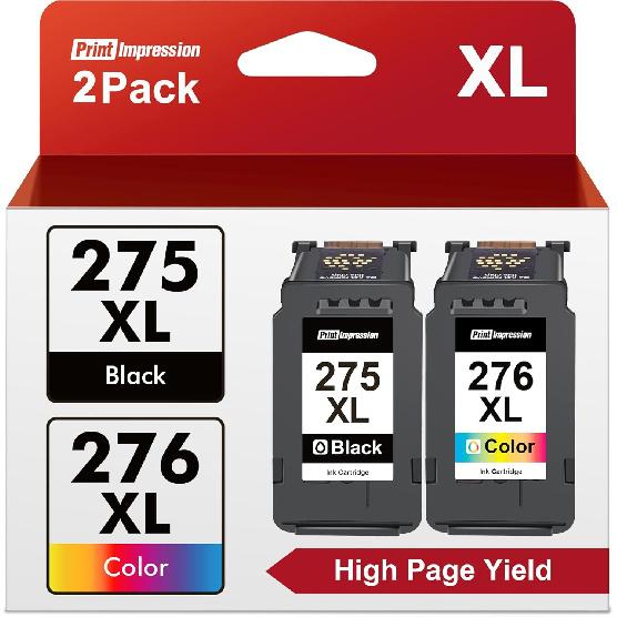 PG-275XL/CL-276XL Ink Cartridge Combo Pack Replacement for Canon 275 and 276 Ink cartridges for Pixma TR4720 TS3522 TS3520 TS3720 TS3722 TS3500