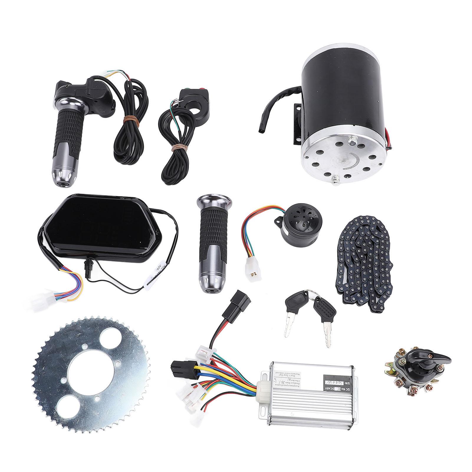 Igeteck Light 48V 1000W Electric Brushed Motor Kit Direct Current Diy Brushed Motor Controller Display With Sprocket Chain Throttle