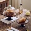 Baizi'en Vintage Wooden Pedestal Tray with Lid