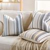Boho Throw Pillow Covers Farmhouse Striped Square Cushion Cover Chenille Tufted Pillowcases for Home Living Room Couch Decor