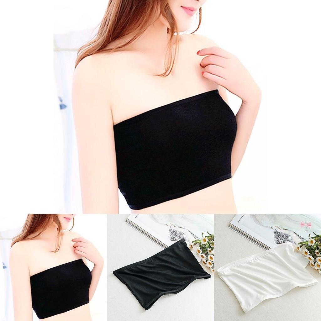 Reggiseno Sportivo Bandeau Senza Spalline Senza Cuciture Comfort Assoluto In Elegante Bianco e Nero