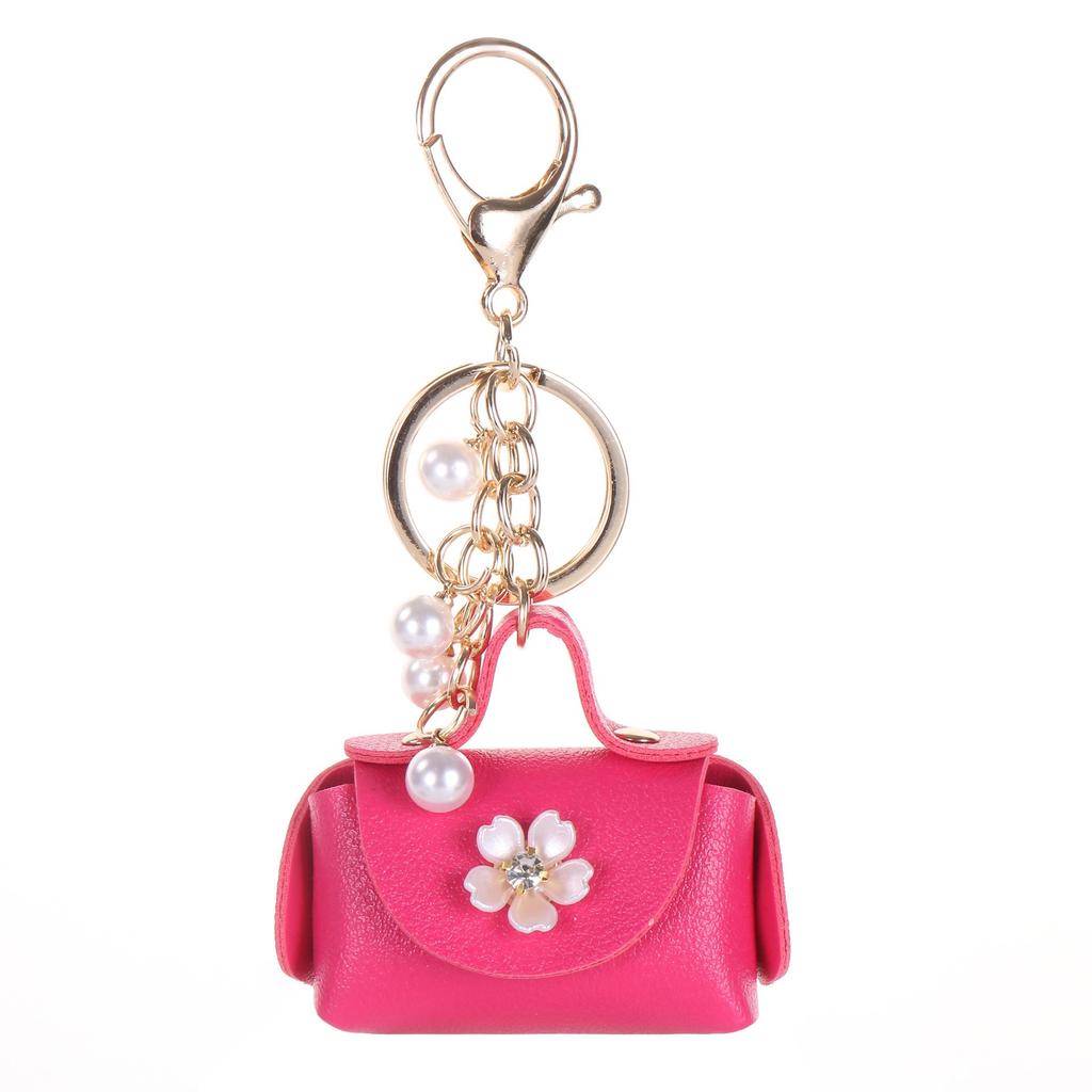 Xiaohongshu Mini Keychain Bag - Cute & Stylish Coin Purse and Korean-Style Leather Car Key Pendant