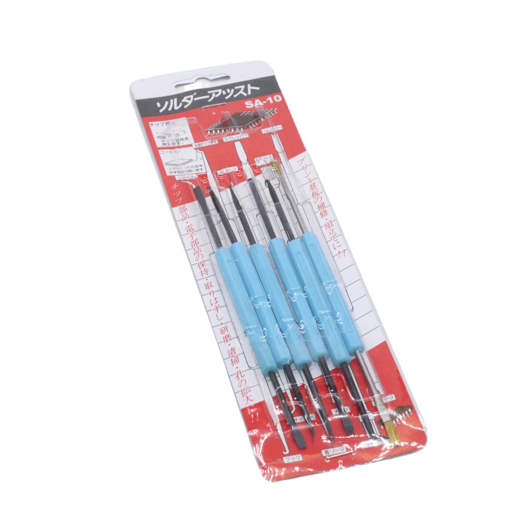 

6-in-1 Soldering Tool Set: Brush, Scraper, Hook, Fork, Double-Ended Brush for Welding & Mobile Phone Repair