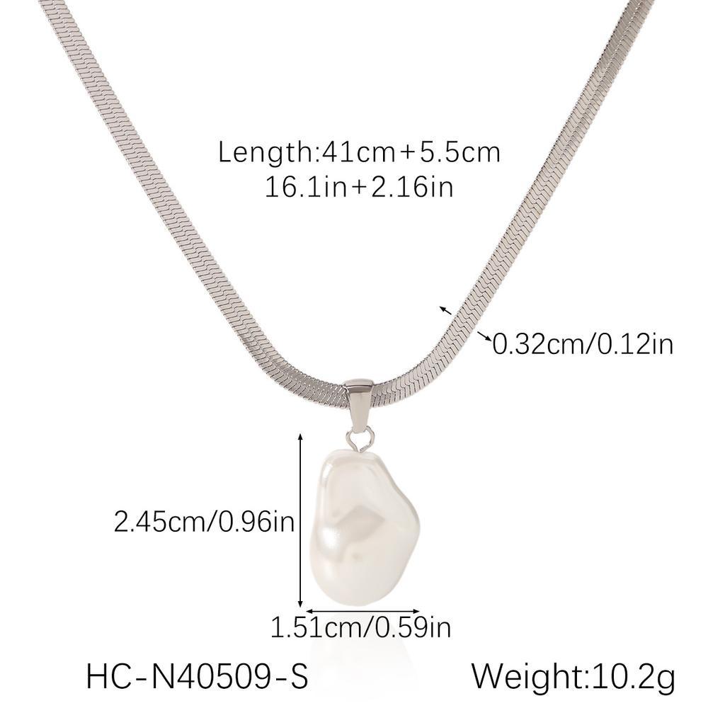French Vintage Jewelry Irregular Baroque Pendant Stainless Steel Necklace Women's High-end Titanium Steel Earrings