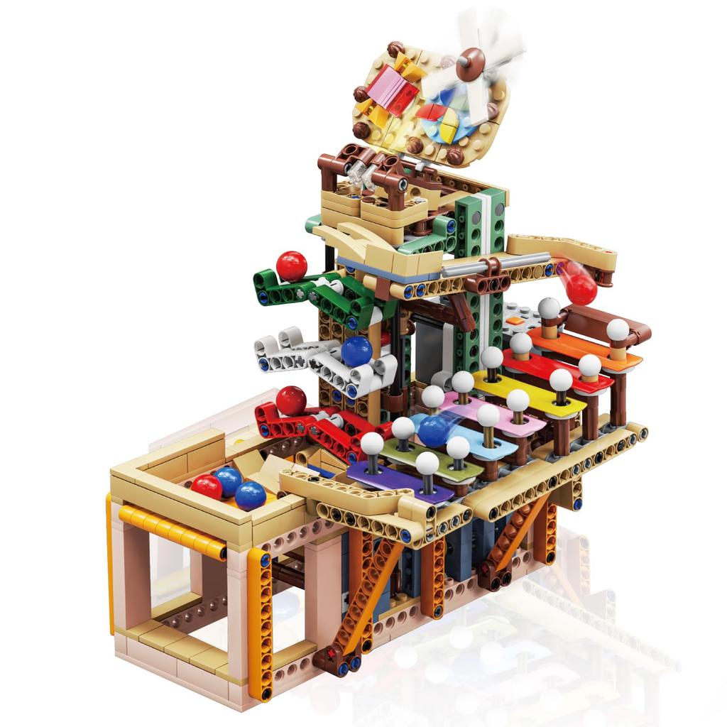 Hallisun Building Block Musical Xylophone with Ball Marble Marble Ball Slope Mechanical Colorful Candy Brick Model 3D Mini City Display Ages Birthday