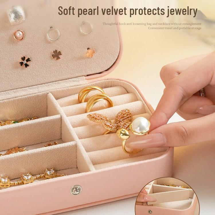 Mini Cutie Portabilă pentru Bijuterii pentru Inele, Cercei și Coliere