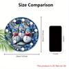 Adorable Snowman Wooden Christmas Sign, Cute Winter Wonderland Round Sign for Front Door Wall Hanging Decor, Ideal Christmas Ornament