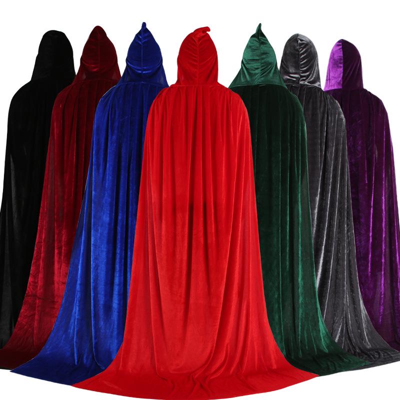 Witch & Wizard Gold Velvet Cape for Children & Adults - Halloween Costume Cloak