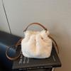 Fashiable Bucket Bag Soft Fluff Mini Shoulder Bags For Women 2026 Winter Trend Plush Handbags Crossbody Bag