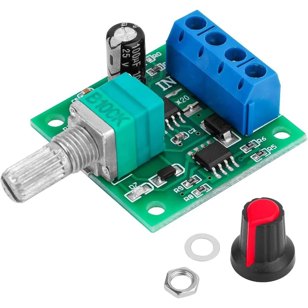 2 Stück Niederspannungs-Gleichstrommotor-Drehzahlregler Einstellbarer Treiber Gleichstrommotor Drehzahlregler Schalter mit Drehzahlreglerknopf