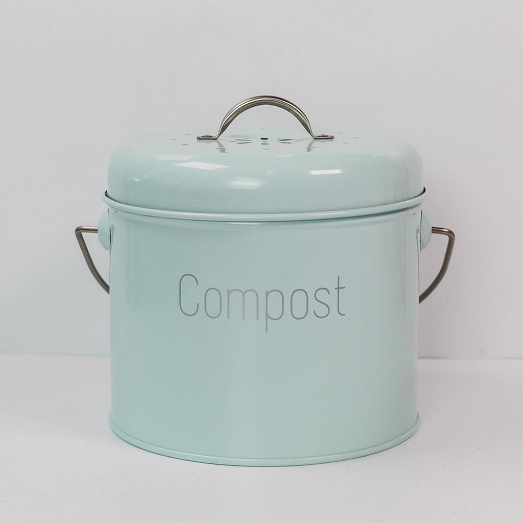 Metal Kitchen Compost Bin Kitchen Countertop Kitchen Trash Can WIth Lid for Food Scrap Farmhouse Wastebasket