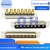 8-Pin Gold-Plated Heavy-Duty Rectangular Connector, Mixed-Load High-Current, Male/Female Solid Pin, Solder-Type