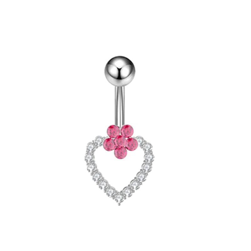 Anello Ombelico a Forma di Cuore Ornamento Goccia d'Acqua 14G Bilanciere Piercing Ombelico Pendente Belly Nombril Piercing Gioielli Donna