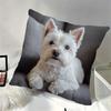 West Highland White Terrier Dekokissenbezug, Verspieltes Hunde-Muster Kissenhülle für Sofa Wohnzimmer Heimdekoration