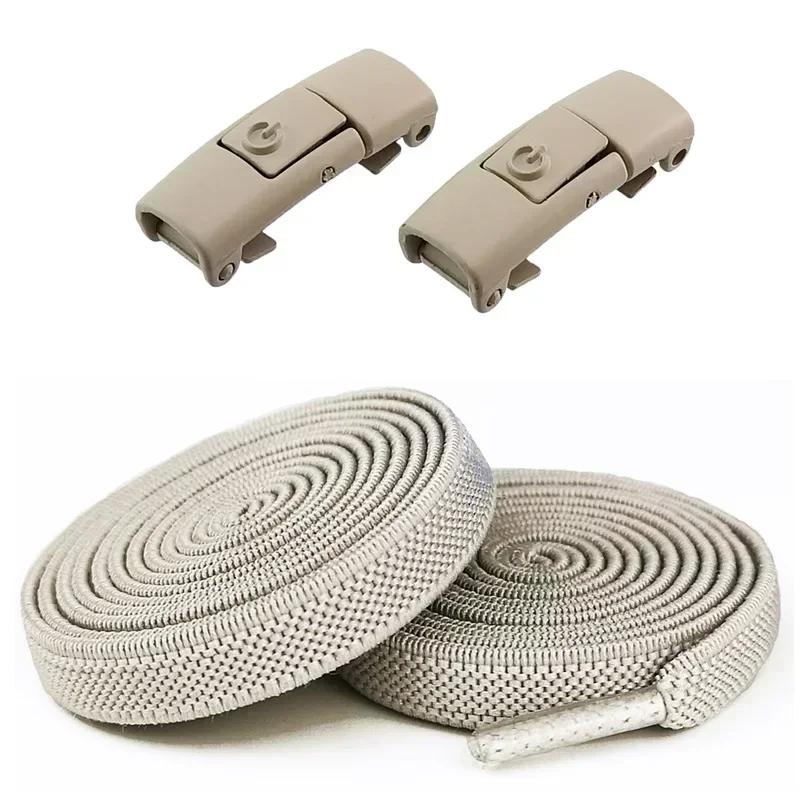 2 stuks zonder strikken elastische veters geen strik schoenen veters druk slot schoenveters sneaker kinderen volwassenen 8MM verbrede platte schoenveters voor schoenen