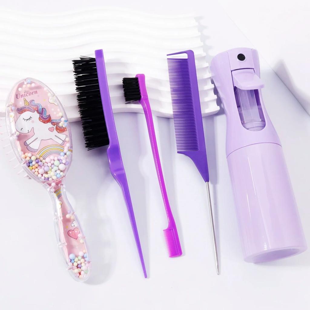 5-piece/set comb brush cartoon oval airbag comb hair styling tool comb set,Special for real hair wigs