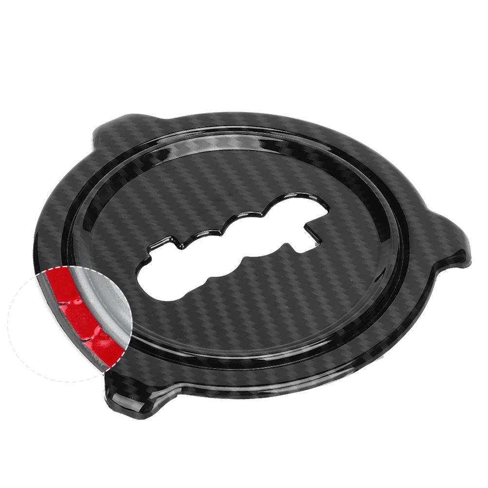 Car Carbon Fiber Texture Steering Wheel Center Trim Frame Cover Fits for Jeep Wrangler JL 2018 +