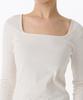 Musinsa Standard Woman Women'S Slim Square Neck Long Sleeve T-Shirt [Cream]