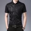 Summer Men Short Sleeve Shirt Fashion Casual Lapel Plaid Shirt