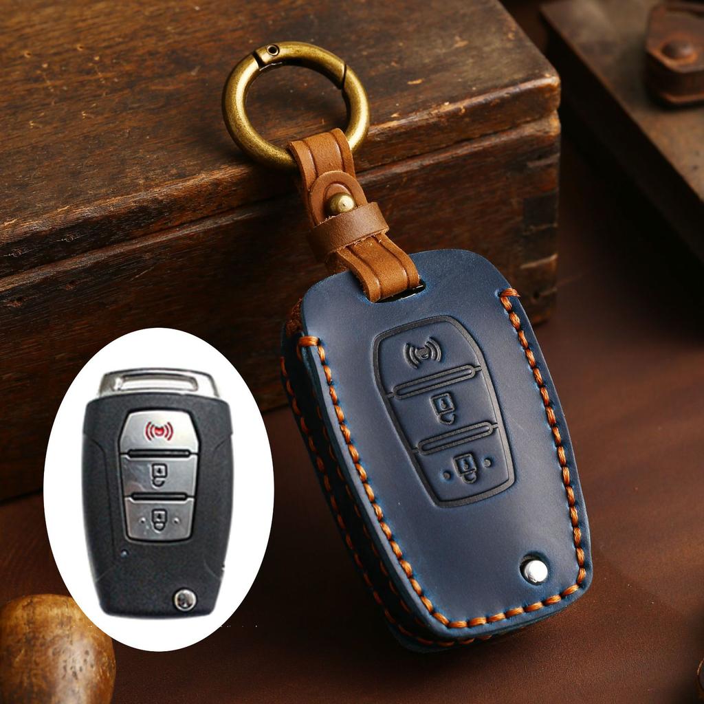 Car Key Cover Is Suitable for Korean Ssangyong Car Special Key Bag Protective Case Buckle Leather