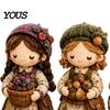 Small World Patchwork Girl DIY Kit, 3D Doll Sewing Craft Set with Pre-Cut Fabric Art Thread Needles, Cute Kit for Home Decor Handmade Gift