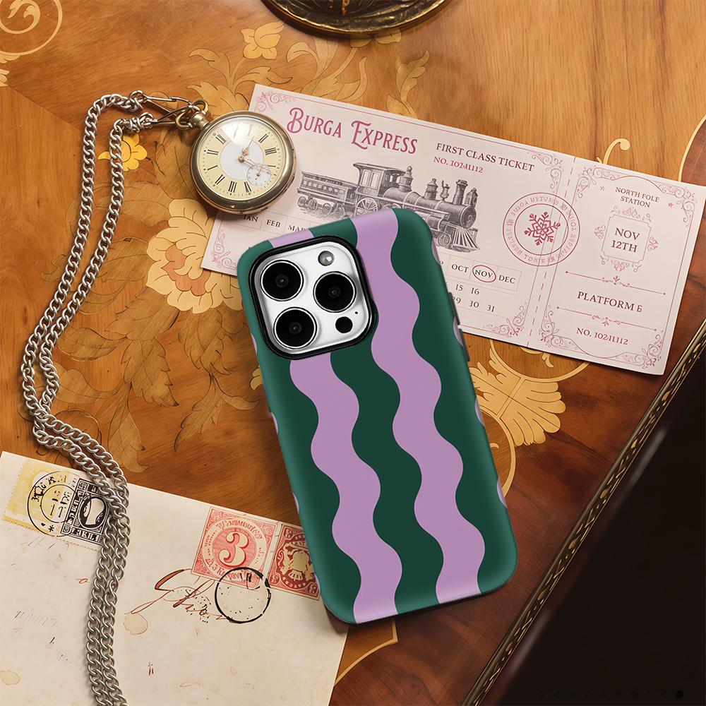 Lavender Wave Phone Case for IPhone 17AIR 16E 16 15 14 13 12 11 17 Pro Max Plus Double-layer Back Cover