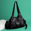 Bolso de Hombro para Mujer Negro Vintage Punk Goth Diseñador de Moda Bolso Tote de Cuero Pu Gran Capacidad Remache Bolso de Mano de Motocicleta
