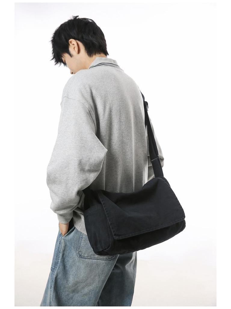 Grand sac bandoulière en toile pour femmes: Style Rétro Japonais, Sac à Dos Polyvalent pour Étudiants