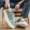 Men's Canvas Shoes Board Shoes Fashionable Versatile Pattern Printed Casual Sports Shoes Casual Comfortable Running Sneakers