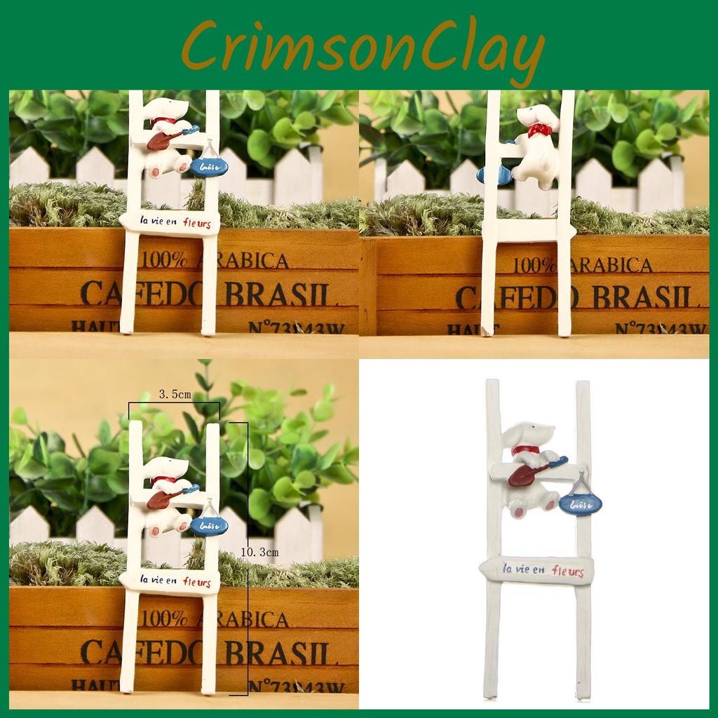 Creative Staircase Climbing Puppy Scene Mini Model Ornament For Indoor Decor