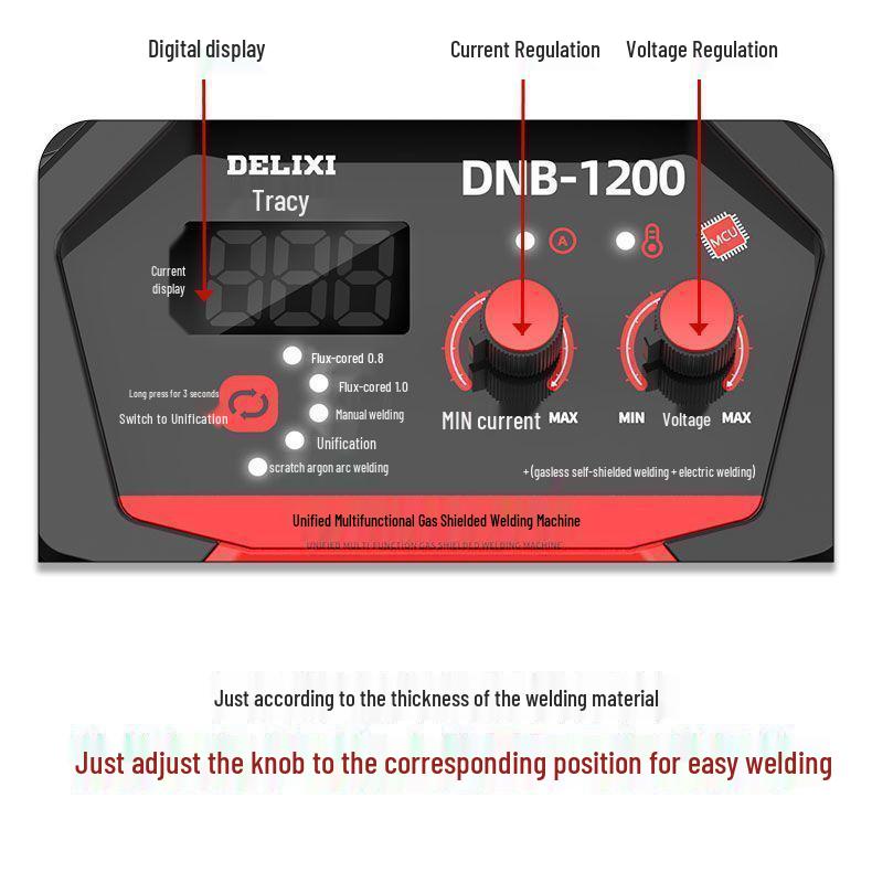 Delixi 220V Gasless MIG Welder 1200: Three-in-One Household Industrial Electric Welding Kit